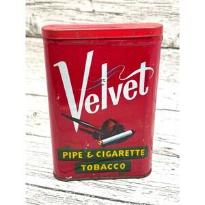 Vintage Velvet Tobacco Tin Pipe & Cigarette Tobacco “America's Smoothest Smoke"